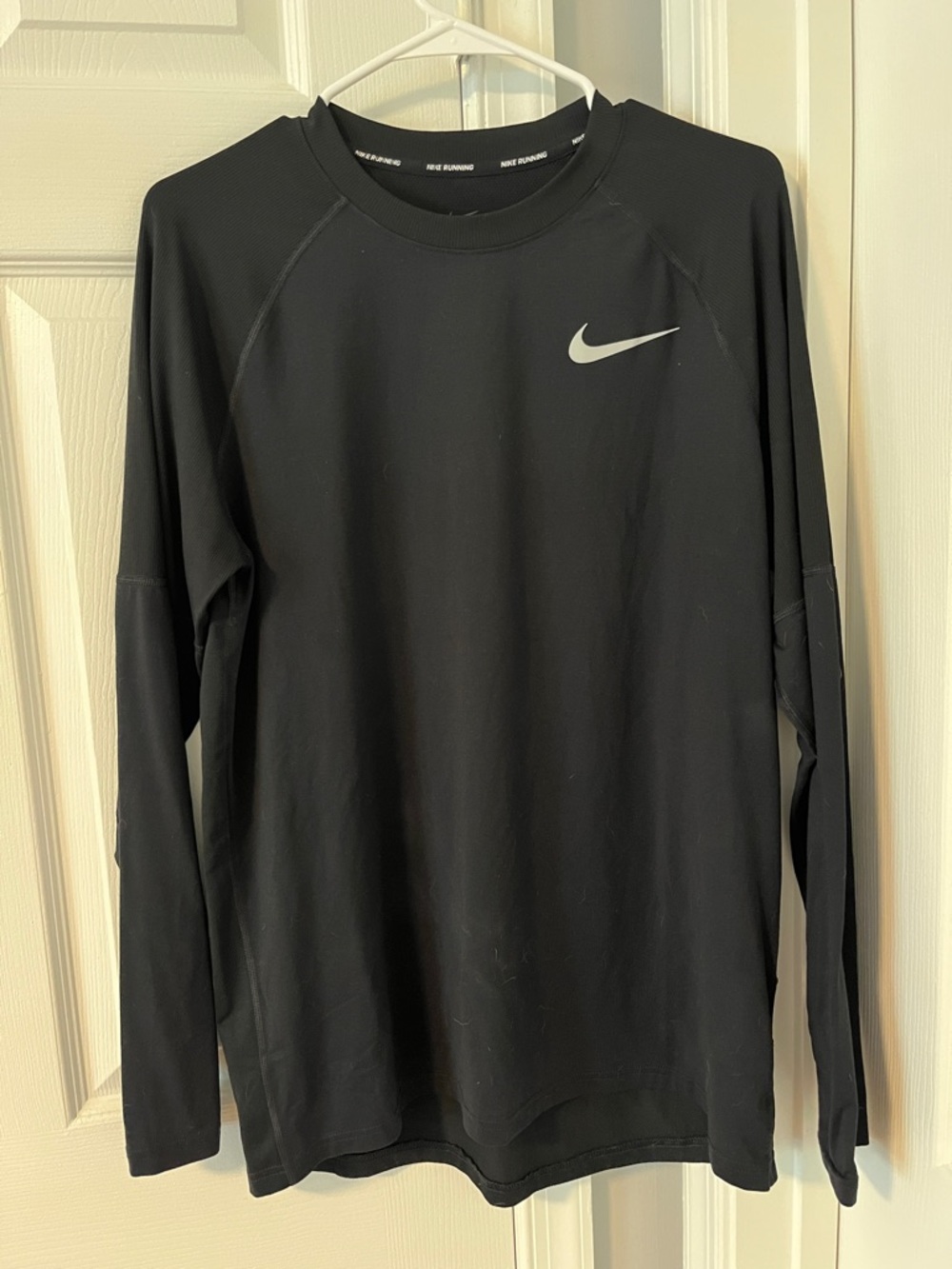 Nike Black Long Sleeve Dri-FIT Training Tee with Reflective Swoosh